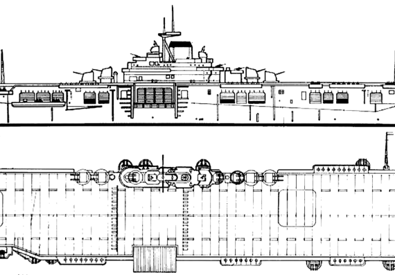 Aircraft carrier USS CV-19 Hancock [Aircraft Carrier] - drawings, dimensions, pictures
